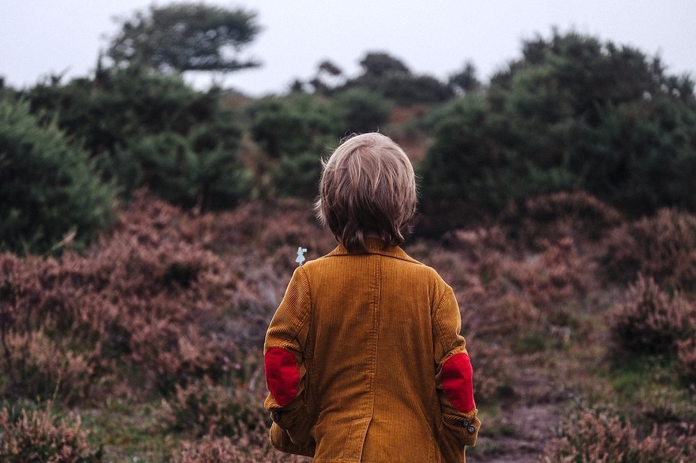 child looking at natural landscape